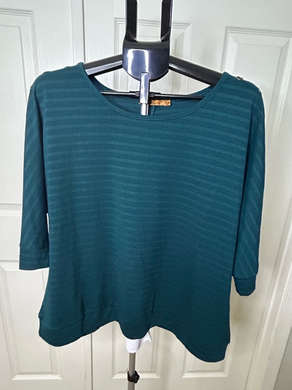 Belldini Teal Boatneck 3/4 Sleeve Top